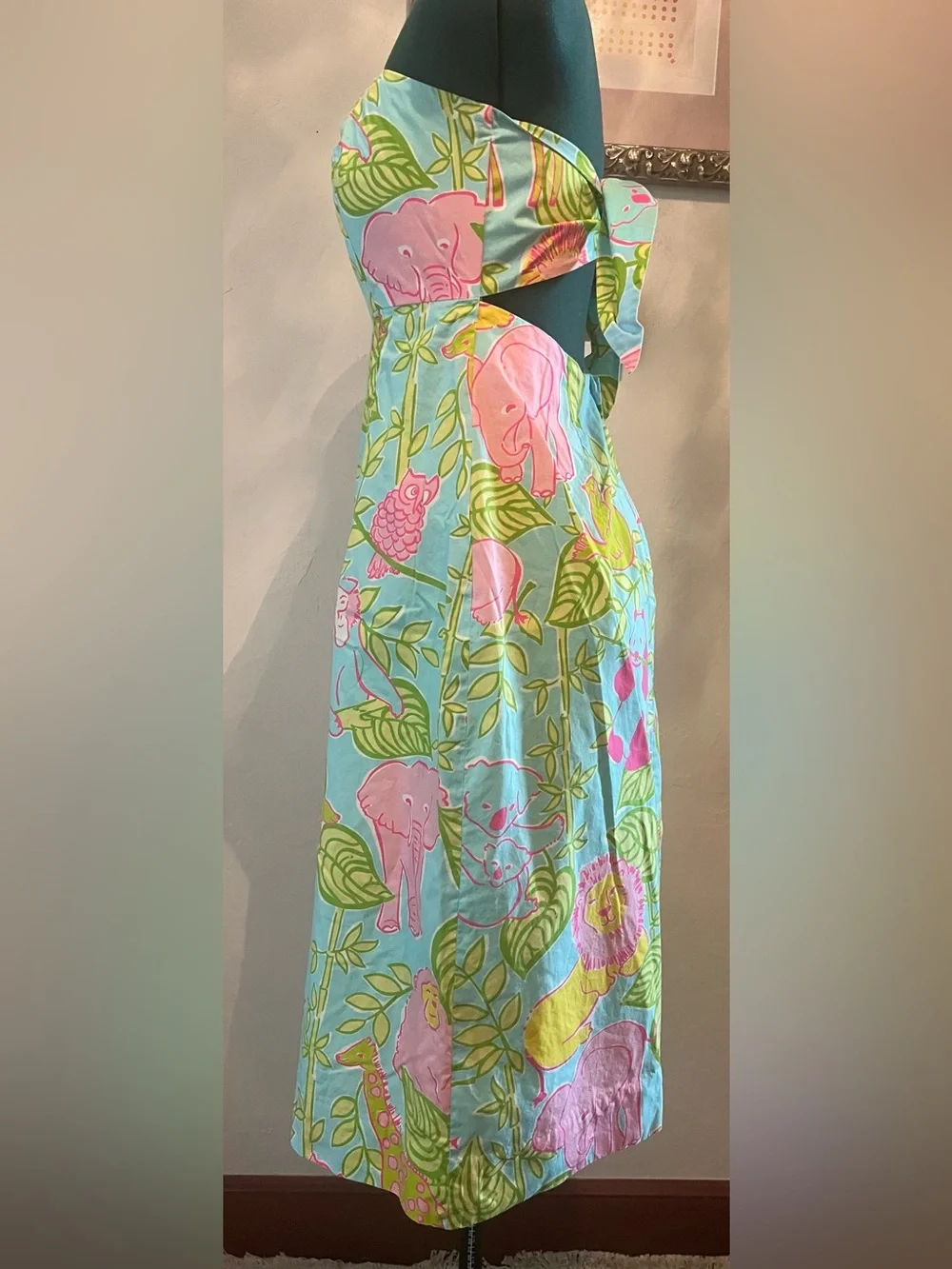 Lilly Pulitzer San Diego Zoo Print Strapless Sabrina Dress, size 10, NWOT - Picture 2 of 11